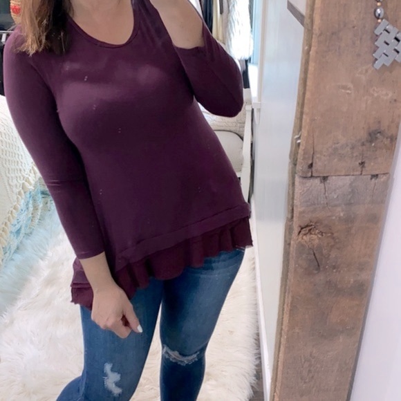 Dolan left coast collection by Anthropologie plum color top size medium - Picture 1 of 7